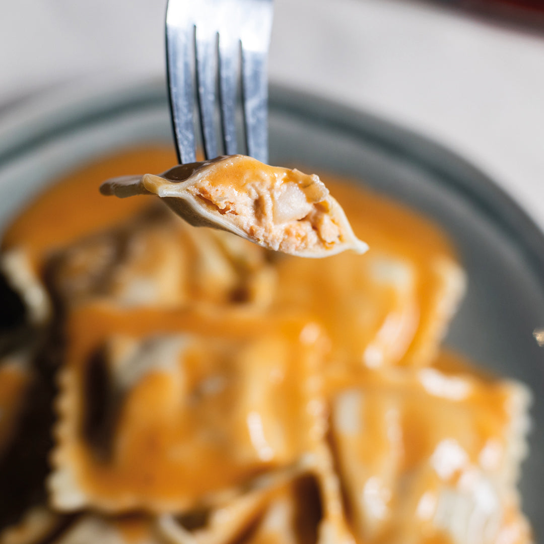 Raviolis homard, écrevisse et sa bisque homard