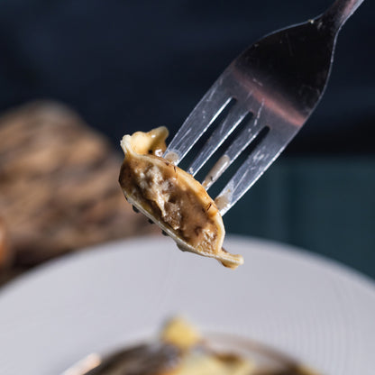 Raviolis cèpes et sa sauce cèpes