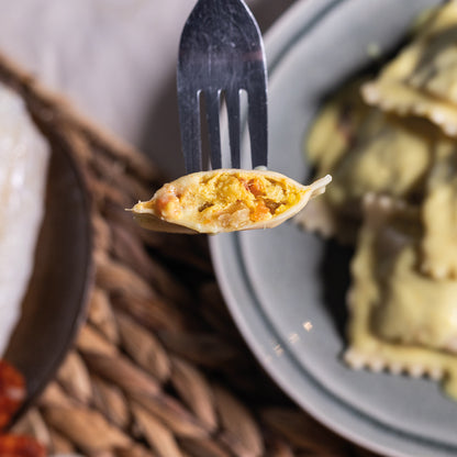Raviolis cabillaud chorizo ibérique et son beurre blanc citron vert gingembre