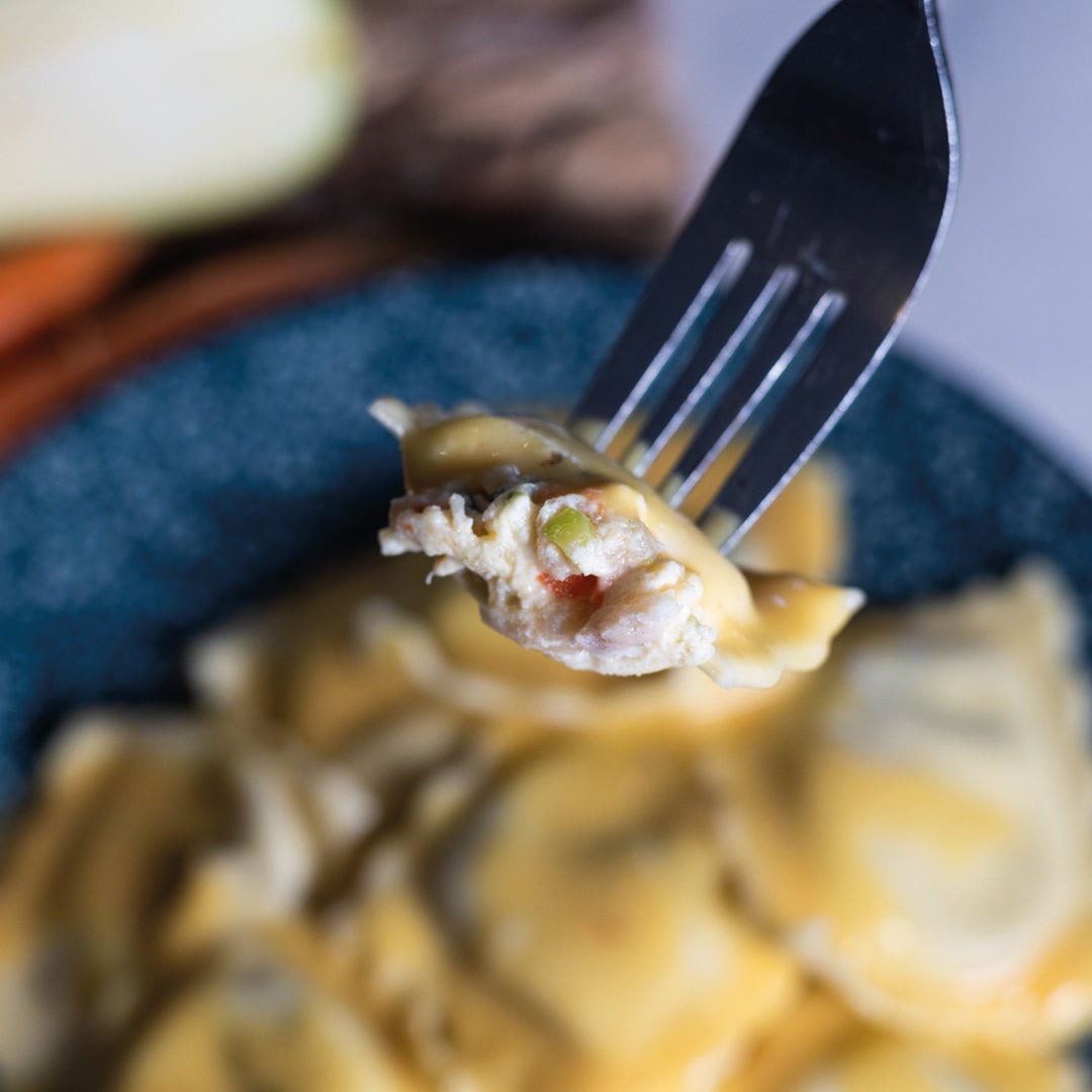 Raviolis de lotte, sauce lotte