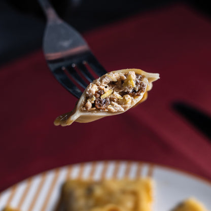 Raviolis pintade morilles et sa sauce pintade morilles